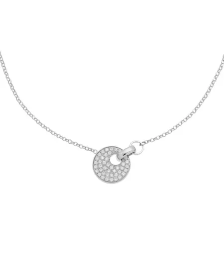 Collier Tavanti Giove en or blanc avec pavé de diamants