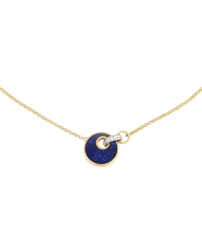 Tavanti Giove Necklace in Yellow Gold with Charm and Lapis Lazuli and Diamonds