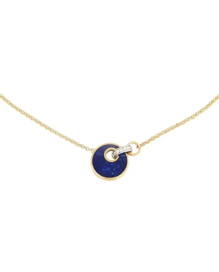 Tavanti Giove Necklace in Yellow Gold with Charm and Lapis Lazuli and Diamonds