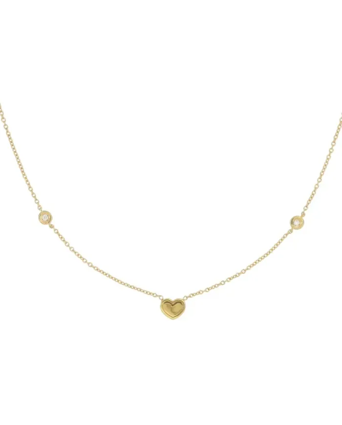 Collana Tavanti Brio Cuore in Oro Giallo con Pavé di Diamanti