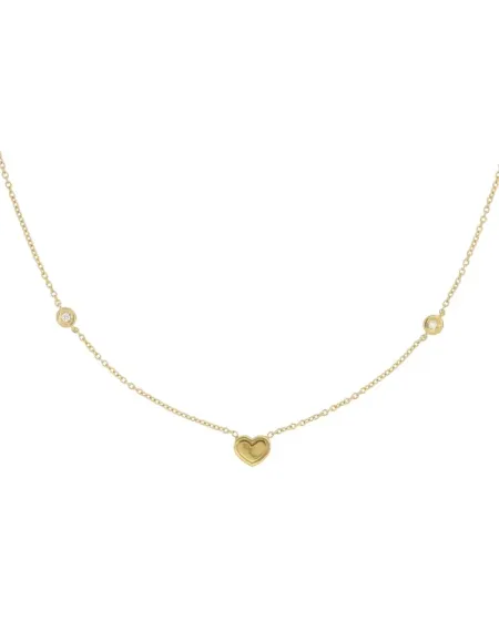 Collier Tavanti Brio Heart en or jaune avec pavé de diamants