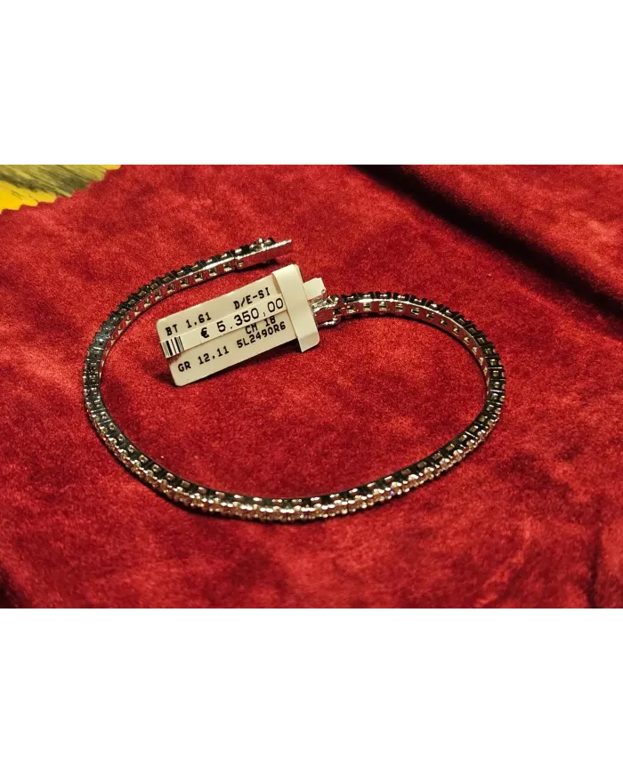 Bracciale Tennis Gioielli in Oro Bianco con Diamanti 1,61 ct