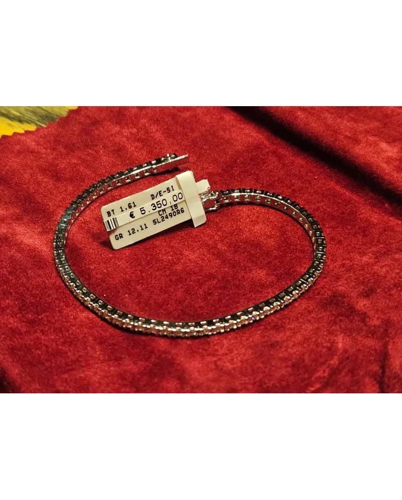 Bracciale Tennis Gioielli in Oro Bianco con Diamanti 1,61 ct