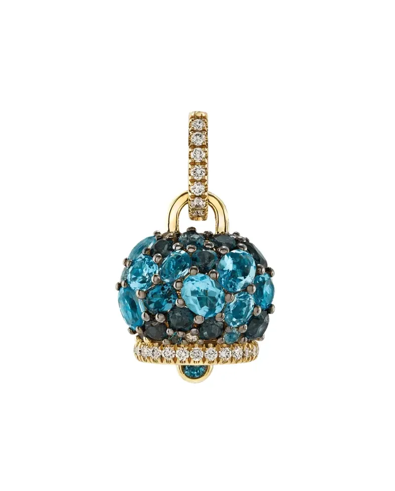 Pendentif Chantecler Campanella moyen en or jaune avec diamants et topazes