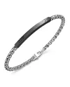 Bracciale da Uomo Zancan Hi-Tekh in Acciaio Bicolore con Spinelli Neri