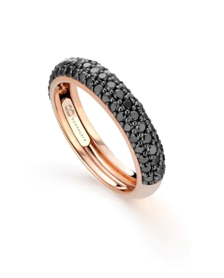 Bague Buonocore Endless en or rose avec diamants noirs