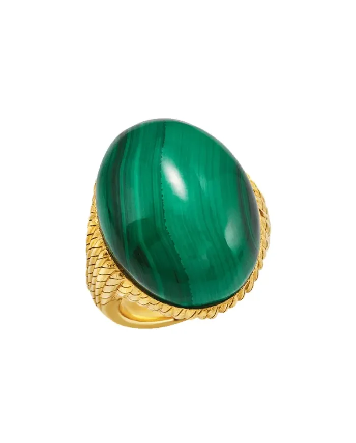 Anello Chantecler Et Voilà Capriness in Argento Vermeil con Malachite