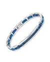 Zancan Hi-Tekh Men's Bracelet in Blue PVD Steel and Spinels