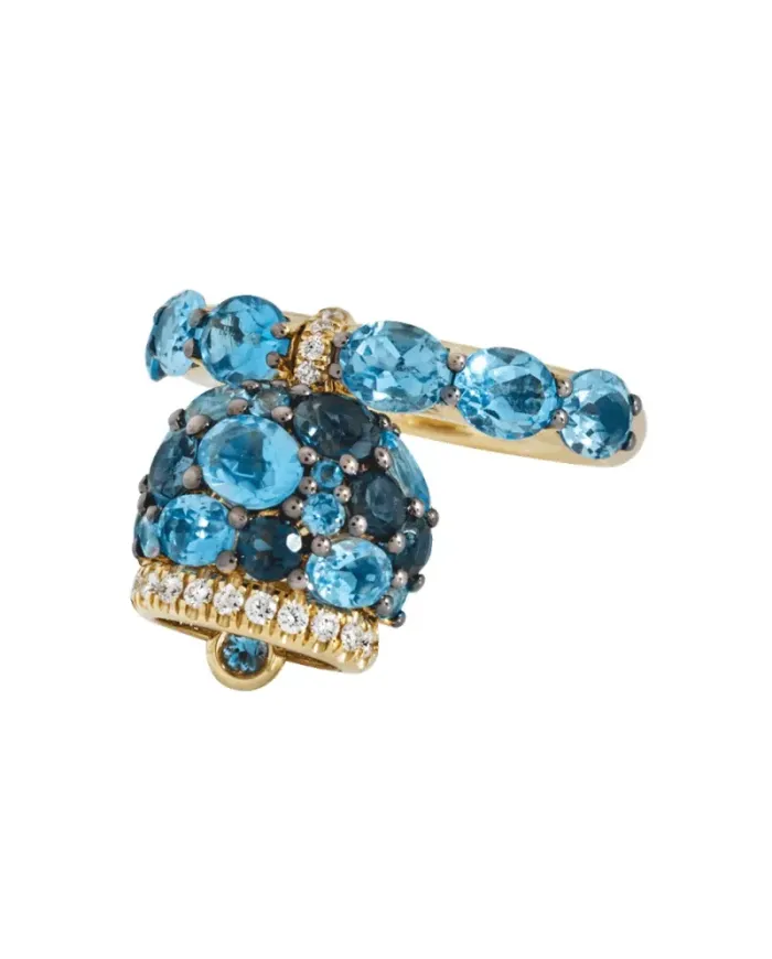 Bague Chantecler Campanella en or jaune avec diamants et topazes