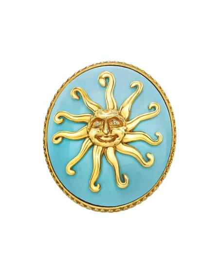 Anello Chantecler Et Voila "Tu sei un Isola" in Argento Vermeil con Diamanti e Sole