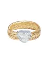 Anello Elastico Aramini Luxury Flex in Oro Giallo con Pavé Cuore di Diamanti