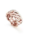 Buonocore Noon Groumette Ring in Rose Gold with White Enamel
