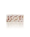 Anello Buonocore Noon Groumette in Oro Rosa con Smalto Bianco