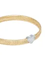 Bracelet Aramini Luxury Flex Elastic en or jaune avec cœur pavé de diamants