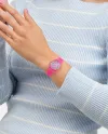 Montre Swatch rose prismatique