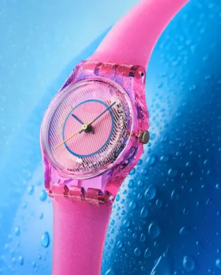 Montre Swatch rose prismatique