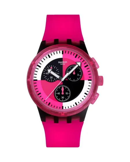 Swatch Smash It Fuchsia Lines Chronograph Watch