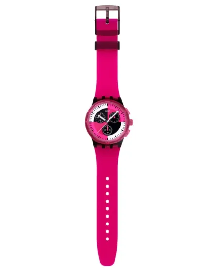 Montre chronographe Swatch Smash It Fuchsia Lines