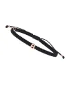 Concordia Jewellery ABC Bracelet with Black Cord and Rose Gold Letter "B"