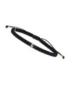 Bracciale Concordia Jewellery ABC con Cordino Nero e Lettera "F" in Oro Rosa e Diamanti