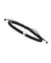 Bracelet ABC Concordia Jewellery avec cordon noir et lettre « V » en or jaune