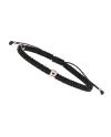 Concordia Jewellery ABC Bracelet with Black Cord and Rose Gold Letter "P"