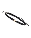Bracelet ABC Concordia Jewellery avec cordon noir et lettre « N » en or jaune