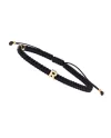 Concordia Jewellery ABC Bracelet with Black Cord and Letter "R" in Yellow Gold