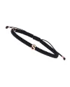 Bracelet ABC Concordia Jewellery avec cordon noir et lettre « S » en or rose