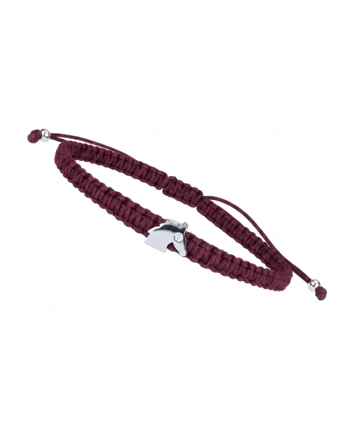 Bracelet ABC Concordia Jewellery avec cordon noir et lettre « F » en or rose et diamants