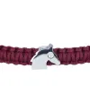 Bracciale Concordia Jewellery Indole con Cordino Bordeaux e Cavallo in Oro bianco e Diamanti