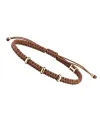 Bracciale Concordia Jewellery Jump con Cordino Marrone e Elementi Ovali in Oro Rosa