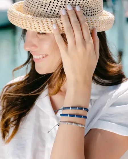 Bracciale Concordia Jewellery Jump con Cordino Marrone e Elementi Ovali in Oro Rosa