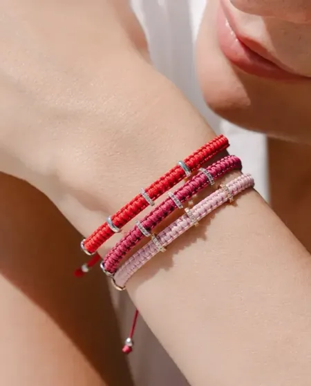 Bracelet Concordia Jewellery Jump avec cordon marron et éléments ovales en or rose