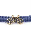 Bracciale Concordia Jewellery Indole con Cordino Blu e Bicicletta in Oro Giallo