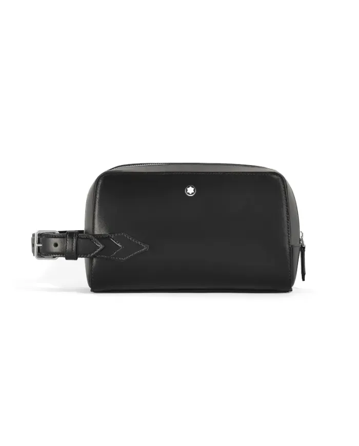 Trousse da Toilette Montblanc Meisterstuck Nero con Interno Blu