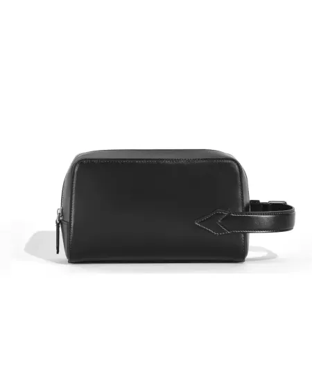 Trousse da Toilette Montblanc Meisterstuck Nero con Interno Blu