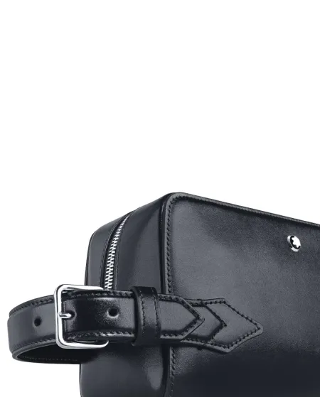 Trousse da Toilette Montblanc Meisterstuck Nero con Interno Blu