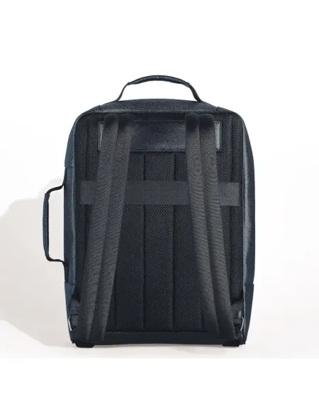 Montblanc Sartorial Companion Rectangular Backpack in Tweed Blue Leather