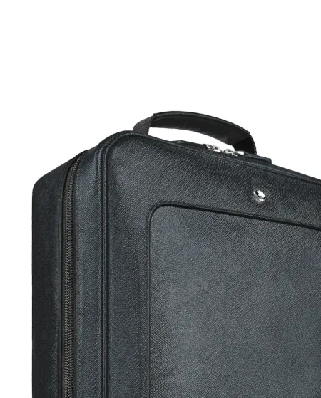 Zaino Rettangolare Montblanc Sartorial Companion in Pelle Tweed Blue