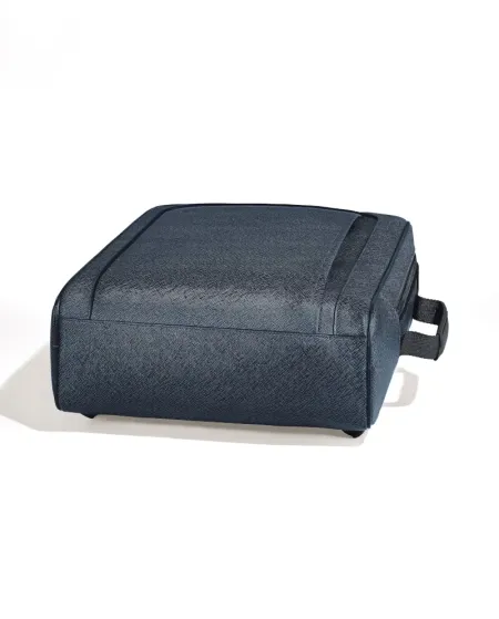 Montblanc Sartorial Companion Rectangular Backpack in Tweed Blue Leather