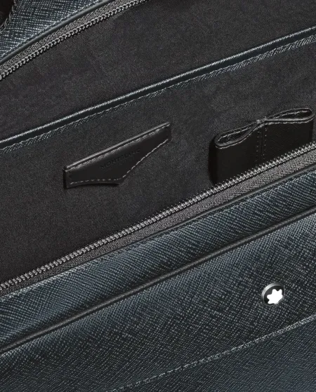 Zaino Rettangolare Montblanc Sartorial Companion in Pelle Tweed Blue