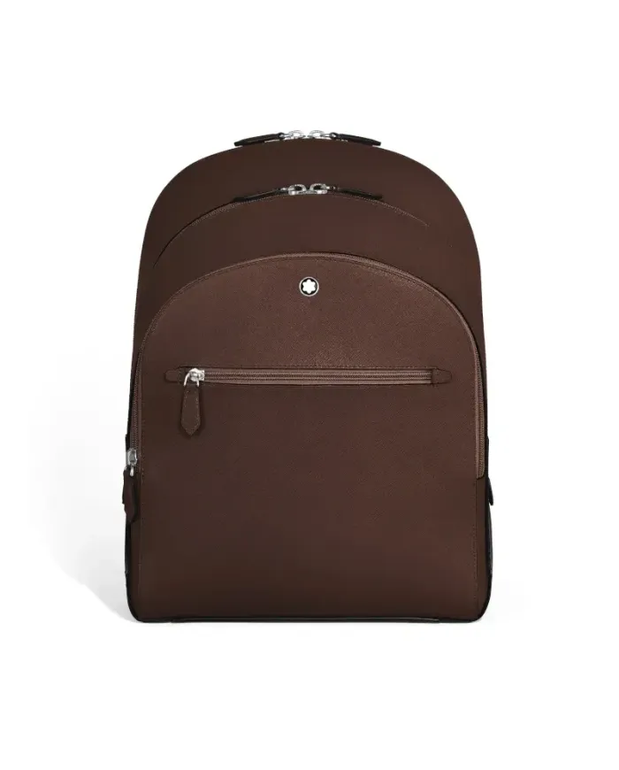 Sac à dos Montblanc Sartorial moyen à 3 compartiments en cuir marron