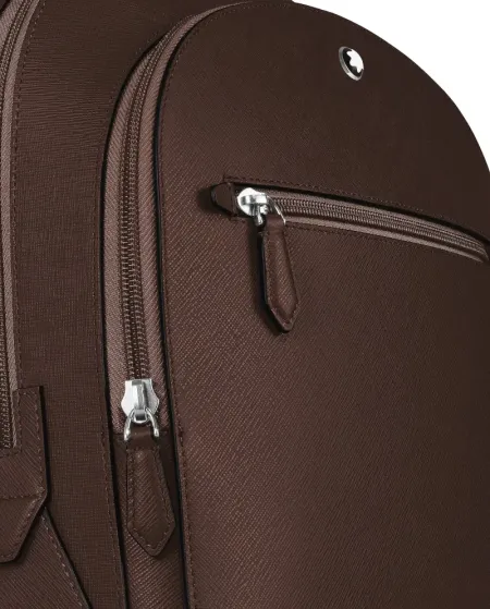 Sac à dos Montblanc Sartorial moyen à 3 compartiments en cuir marron