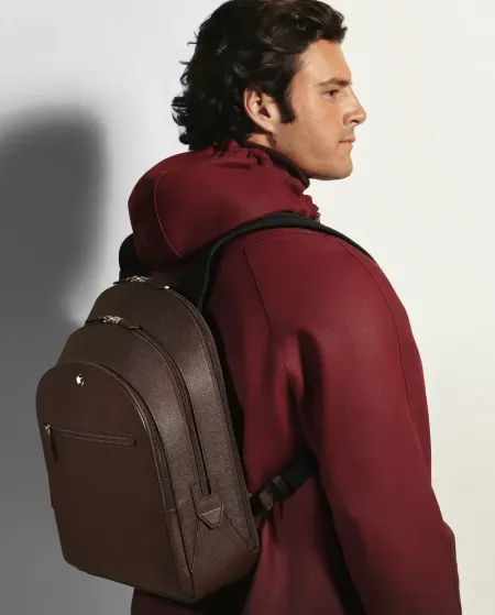 Montblanc Sartorial Medium Backpack 3 Compartments in Khaki Leather