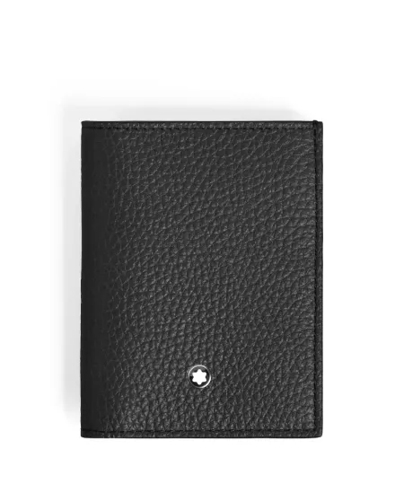 Portefeuille Montblanc Mini à 4 compartiments en cuir grainé noir