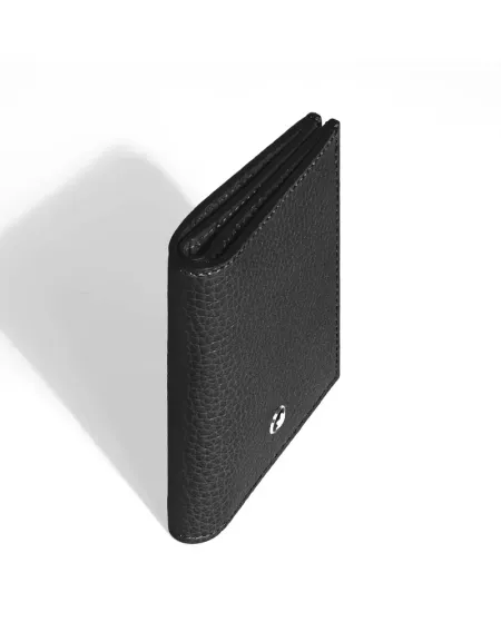 Portefeuille Montblanc Mini à 4 compartiments en cuir grainé noir