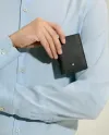 Portefeuille Montblanc Mini à 4 compartiments en cuir grainé noir