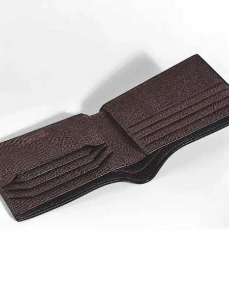 Portefeuille Montblanc Sartorial en cuir gris avec 8 compartiments