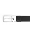 Montblanc Sartorial Black Leather Belt with Rectangular Buckle 35 mm